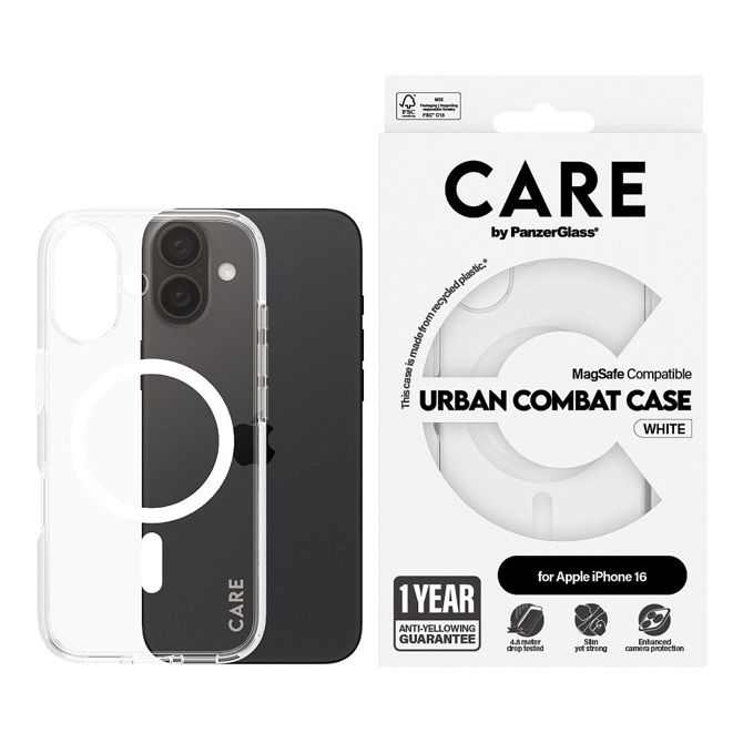 Ovitek CARE by PanzerGlass Flagship z MagSafe za iPhone 16, prozoren 9821284720 2