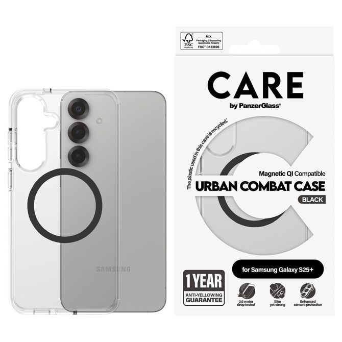 Ovitek CARE by PanzerGlass za Samsung Galaxy S25 Plus, prozoren 2