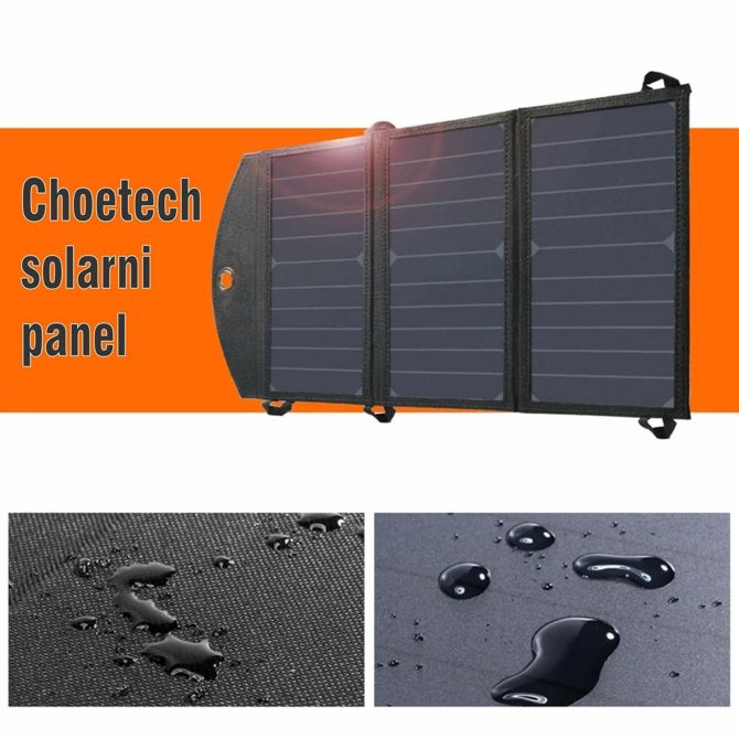 Choetech solarni panel  19W USB TipA potovalni SC001 5