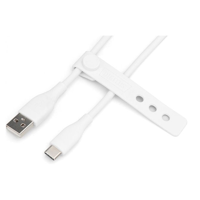 Digitus USB-A > USB-C 2.0 (ST-ST) 1m polnilni kabel silikon 60W bel 3