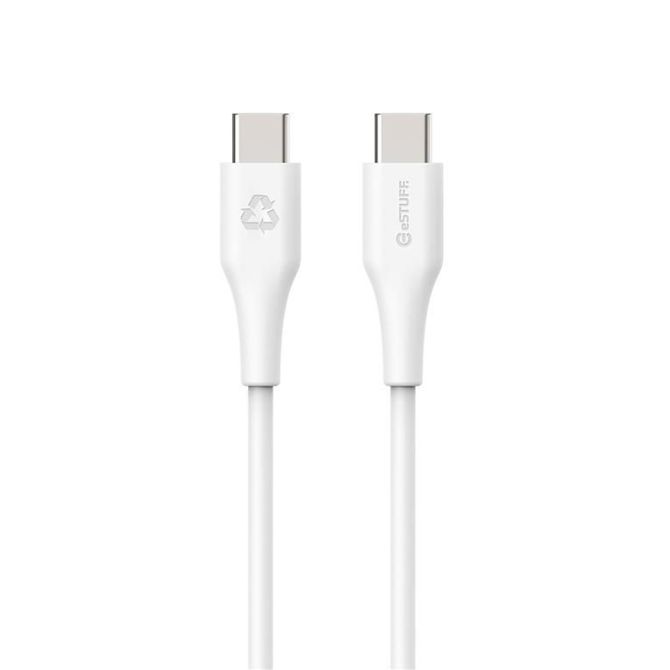 eSTUFF INFINITE kabel USB C-C 3m, bel blister, 60W, 480Mbps, recikl. plastika 2