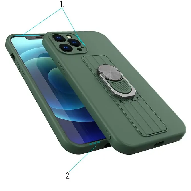 Etui silikonski ovitek Ring Case za iPhone 13 Pro roza 3