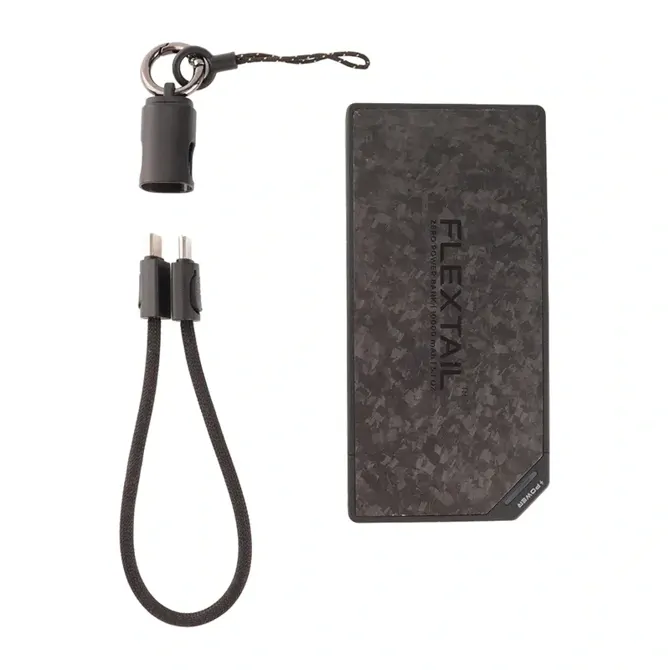 Power bank Flextail Zero Power 10.000 mAh, 22,5 W hitro polnjenje, IPX4, ultrakompakten, ogljikova vlakna (črna) 5