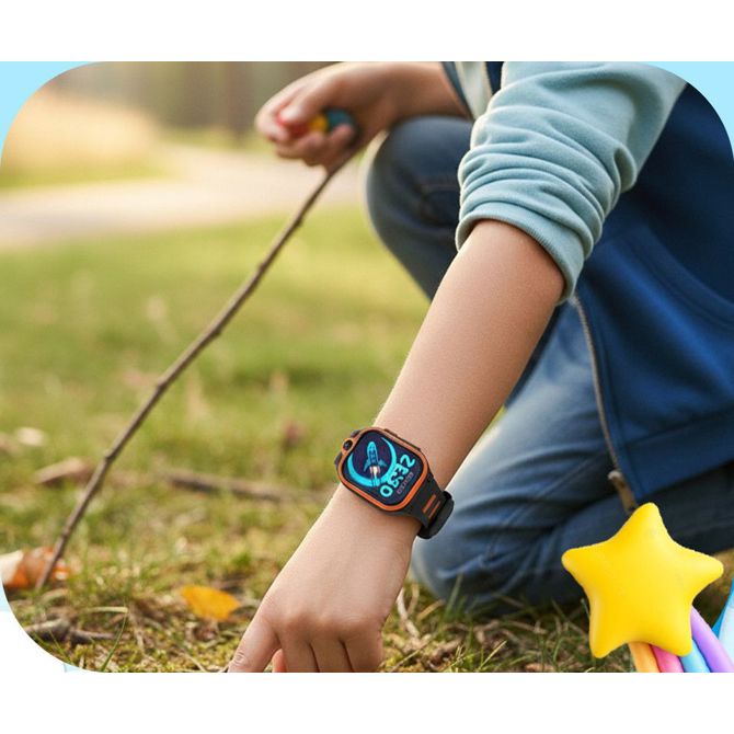 FOREVER Boost KW-530 otroška pametna ura, 4G LTE, Android OS, 2 IPS zaslon, AI funkcije, GPS+WIFI+LBS lociranje, video klici, SOS gumb, aplikacija, IP67, pedometer, igre, modra (Electric Blue) 4
