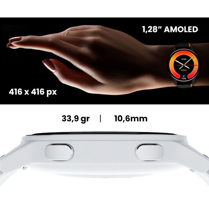 Pametna ura FOREVER iGO4 JW-600  1.28 AMOLED zaslon, BT 5.3, Android + iOS, baterija, aplikacija, spremljanje zdravja, analiza spanca, 100+ športnih načinov, 2 paščka, IP67, črna (Phantom Black) 2