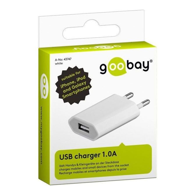 GOOBAY Slim USB 1A bel polnilec 2