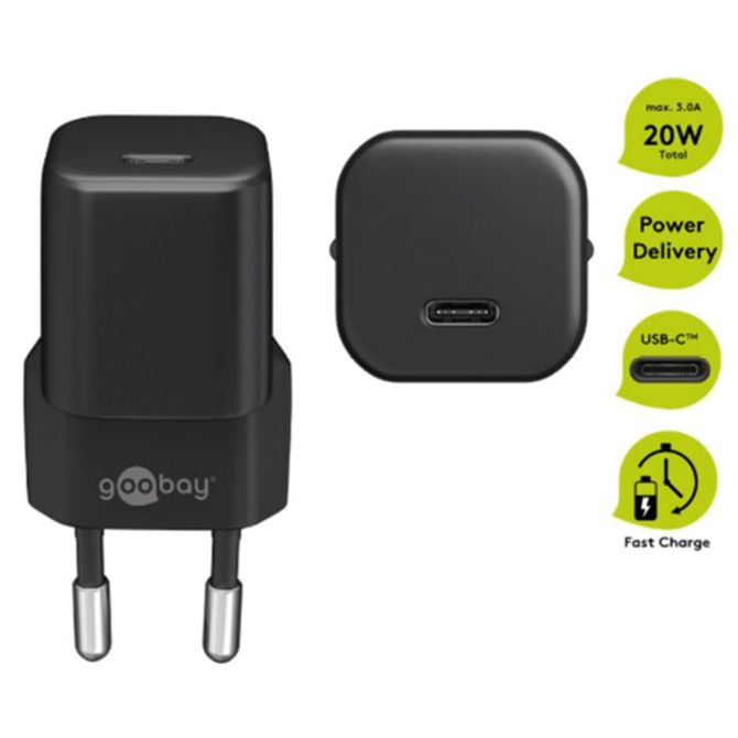 GOOBAY USB-C 5V 20W črni polnilec 2
