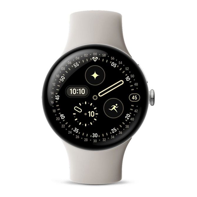 Pametna ura Google Pixel Watch 4 45 mm WiFi AMOLED zaslon, Snapdragon W5, Wear OS, GPS, vodoodpornost 5 ATM srebrna/porcelanasta 3