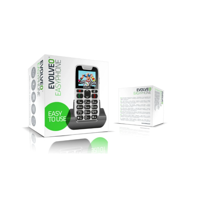 Mobilni telefon EVOLVEO EasyPhone, 1,8 TFT, 1000 mAh, SOS gumb, bele barve - Odprta embalaža 3