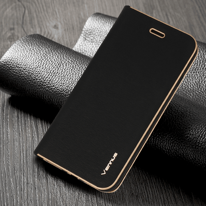 Havana Premium preklopna torbica Samsung Galaxy S23 5G - črna z zlatim robom 2