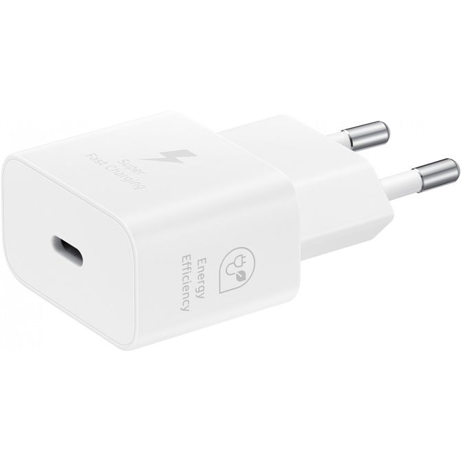 Hišni polnilec za telefone Samsung EP-T2510N 25 W, USB-C, GaN, PD 3.0, zaščite SCP/OCP/OTP, bel brez kabla 4