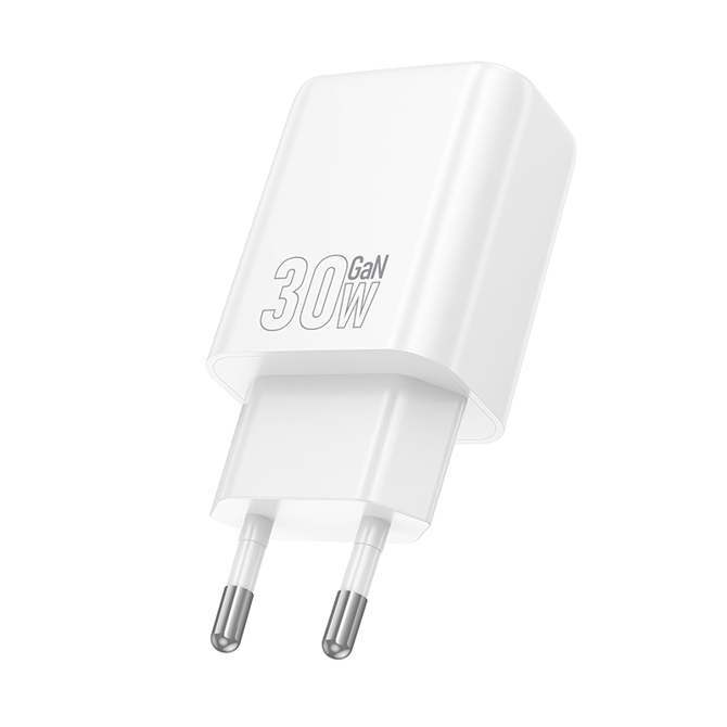 Hoco polnilec adapter N63 GaN PD 30W USB-A, Type C za Samsung - bel 2