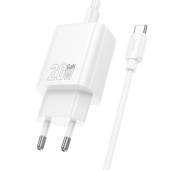 Hoco polnilec N60 GaN PD 20W Type C s kablom Type C na Type C za Samsung - bel 2