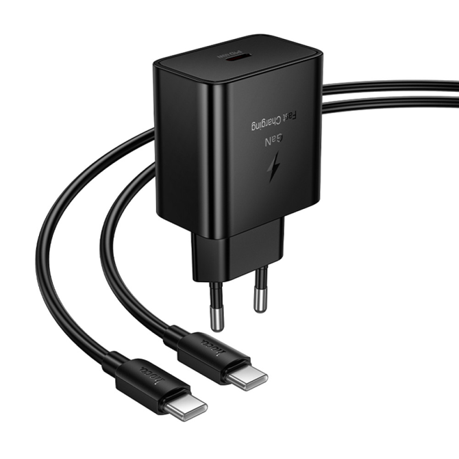 Hoco polnilec N77 GaN PD 45W Type C s kablom 1m Type C za Samsung, Apple - črn 3