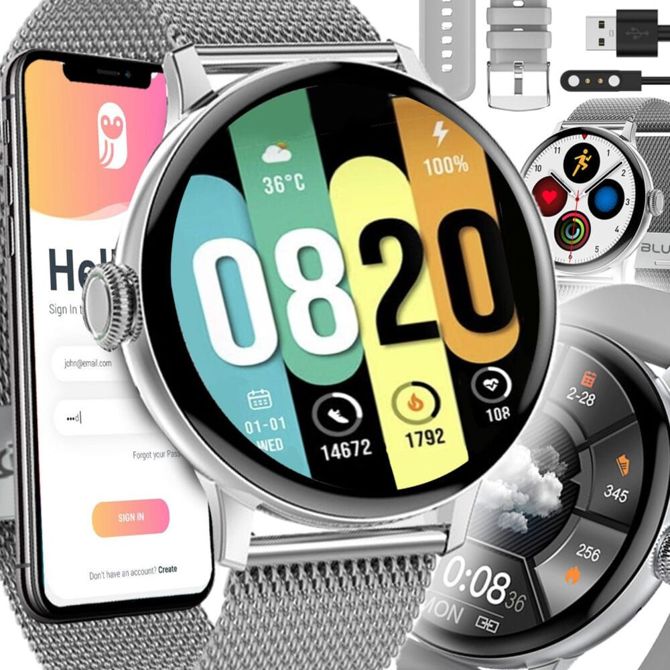 Pametna ura Dexxer Inox LCD, BT 5.0, Android in iOS, srebrna 2