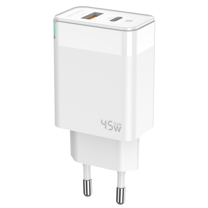 Hišni polnilec Jellico C107  GaN QC / PD 45W vhod USB A in Type C s kablom Lightning - Original (EU Blister) - bel 5