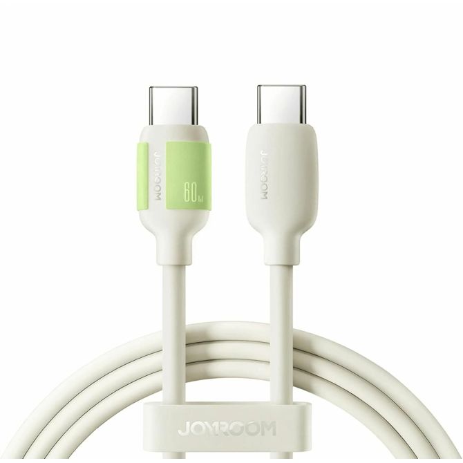 Joyroom kabel USB C-C 2m 60W bež silikonski luminescent S-A53 3