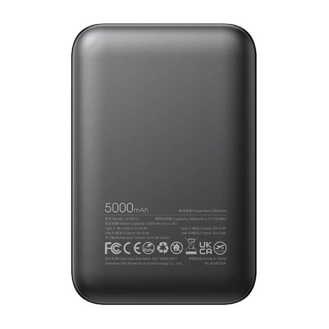 Powerbank Joyroom  JR-PBF13; 2.4A LED, 5000mAh (črna) 3