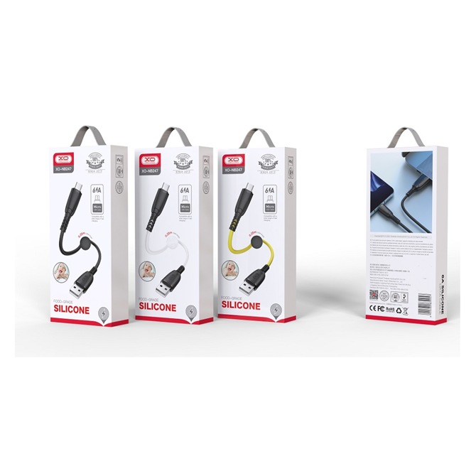 Kabel XO NB247 USB - microUSB 0,25m 6A bel 2