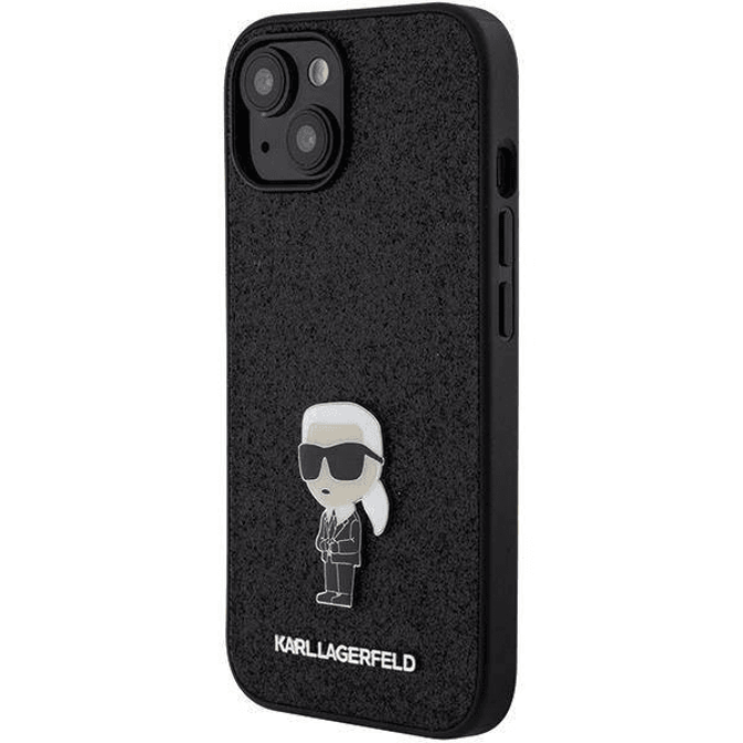 Originalen KARL LAGERFELD ovitek iPhone 15 Plus - Glitter IML NFT Iconic -  črn ovitek z bleščicami- KLHCP15MGKNPSK 2