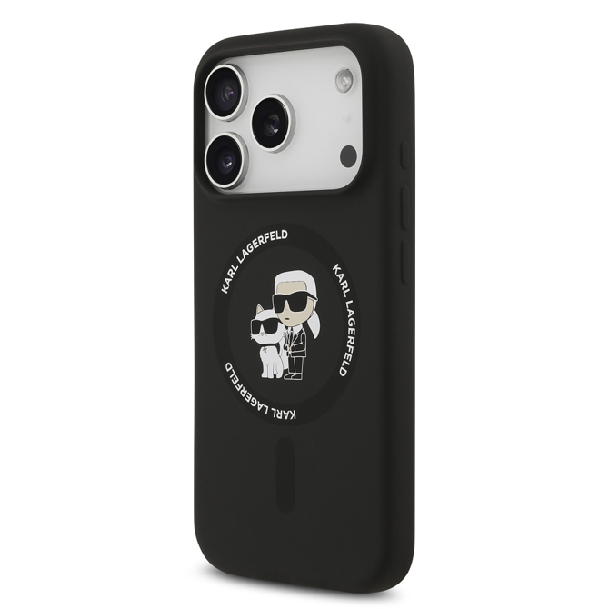 Originalen KARL LAGERFELD ovitek MagSafe iPhone 17 Pro - Karl and Choupette - črn - KLHMP17LSCMKCRHK 2
