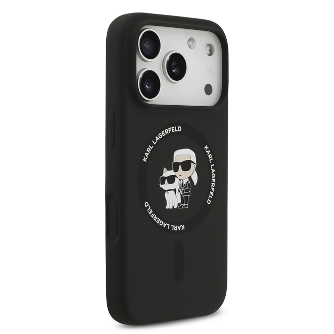 Originalen KARL LAGERFELD ovitek MagSafe iPhone 17 Pro - Karl and Choupette - črn - KLHMP17LSCMKCRHK 4