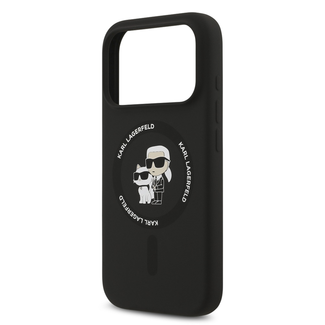Originalen KARL LAGERFELD ovitek MagSafe iPhone 17 Pro - Karl and Choupette - črn - KLHMP17LSCMKCRHK 6