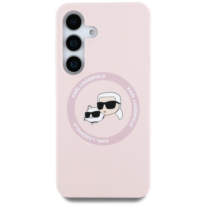 Originalen KARL LAGERFELD ovitek MagSafe Samsung Galaxy S25 Plus 5G - Heads - roza - KLHMS25MSKCHTCP 3