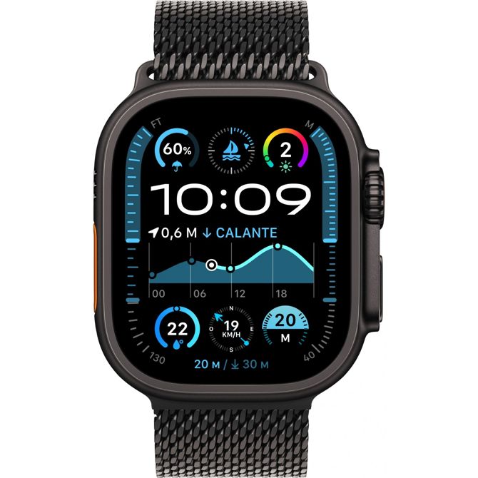 Pametna ura Apple Watch Ultra 2 49mm Milanaise črna/titana, OLED zaslon, GPS, vodoodporna 100 m, 64 GB, merilnik srčnega utripa 2