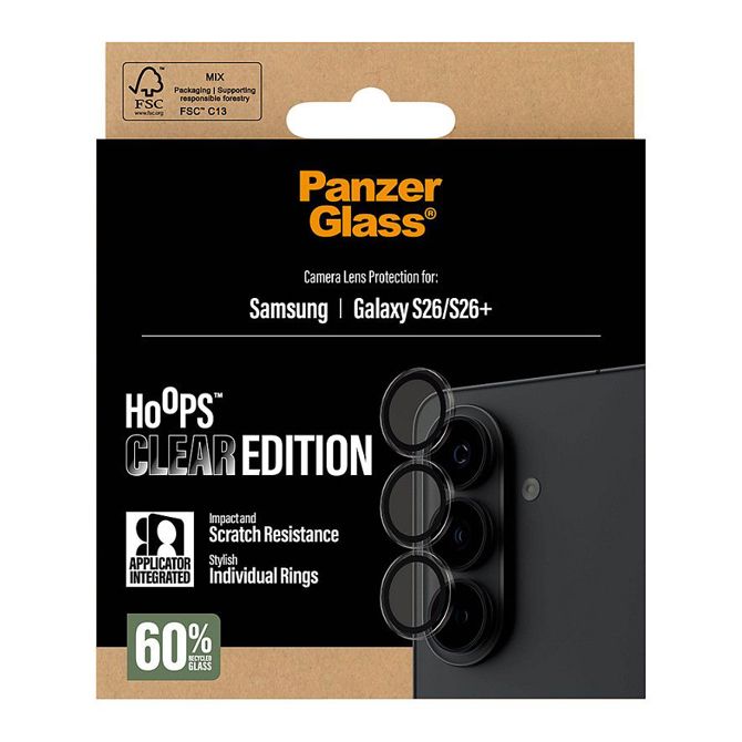Zaščitno steklo za kamero PanzerGlass Hoops, prozorno, za Samsung Galaxy S26 | S26+ 3