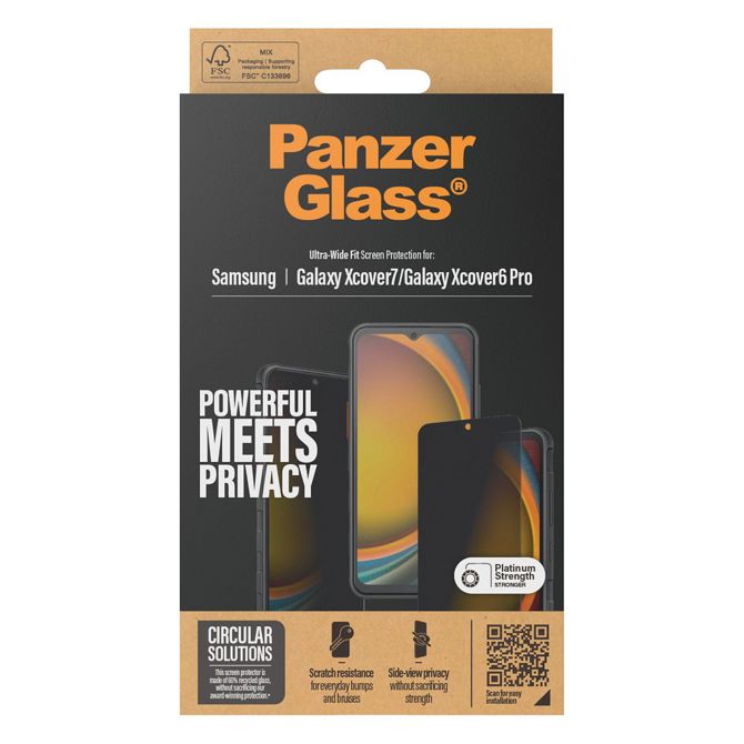 Zaščitno steklo PanzerGlass Privacy za Galaxy Xcover7/Xcover6 Pro 3