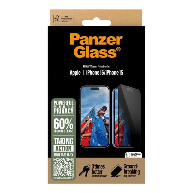 Zaščitno steklo PanzerGlass za iPhone 16/15 UWF 3