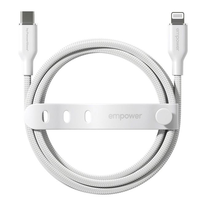 Podatkovni kabel PanzerGlass Racing 60W USB-C na Lightning, hitro polnjenje, 1,2 m, 100 % reciklirana plastika, robusten, bela 4