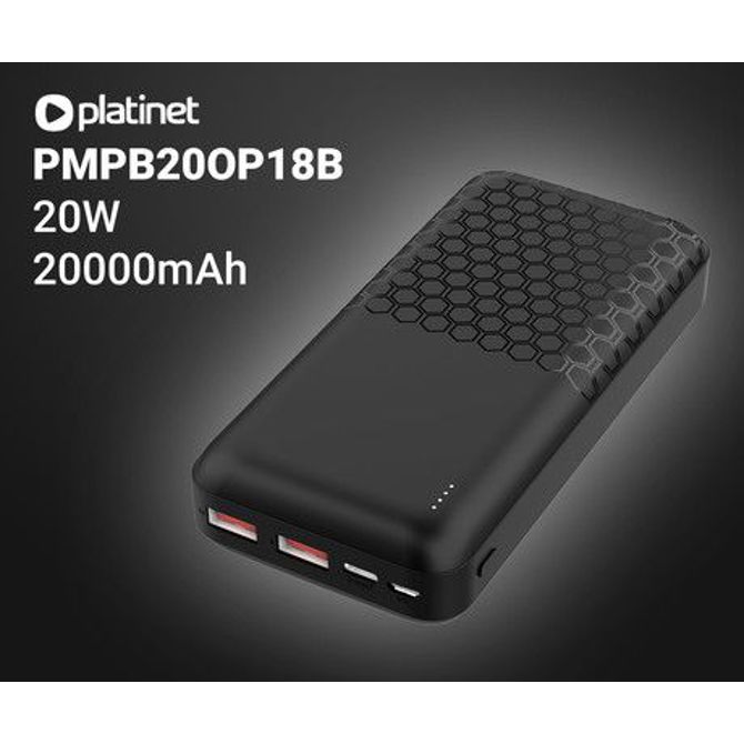 Powerbank polnilna baterija Platinet PMPB20OP18B, 20.000mAh, črna 4