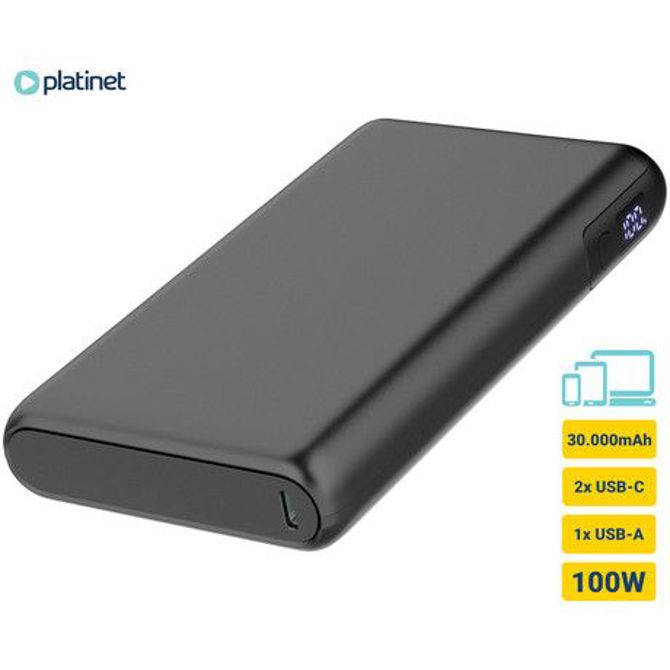 Powerbank polnilna baterija Platinet PMPB30DL301B, 30.000mAh, črna 5