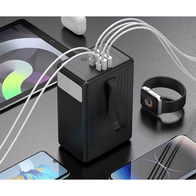 Platinet PMPB8020 powerbank polnilna baterija, 20W, 80.000mAh, Quick Charge 3.0, Power Delivery, SCP, 4x USB Type-A, 2x USB Type-C, digitalni zaslon, LED luč, črna 2