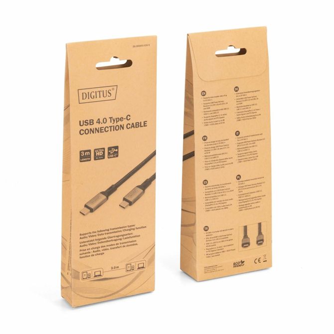 Podatkovni kabel Digitus USB4 Gen 2x2, USB-C vtič na USB-C vtič, 20 Gbit/s, 3 m, PD 60 W 6