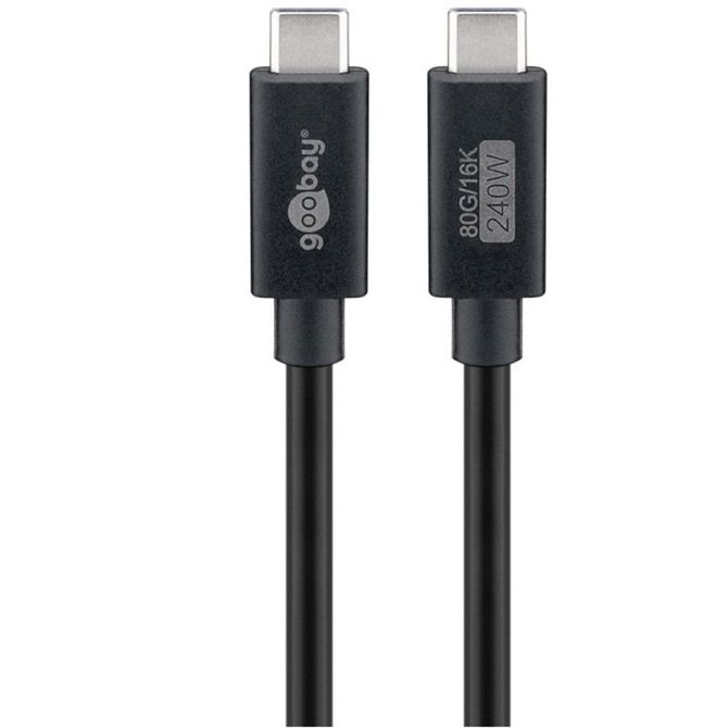 Podatkovni kabel Goobay USB4 2.0, USB-C na USB-C, 80 Gbit/s, 1,2 m, polnjenje do 240 W 2