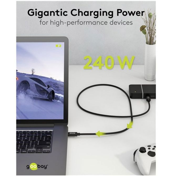 Podatkovni kabel Goobay USB4 2.0, USB-C na USB-C, 80 Gbit/s, 1,2 m, polnjenje do 240 W 4