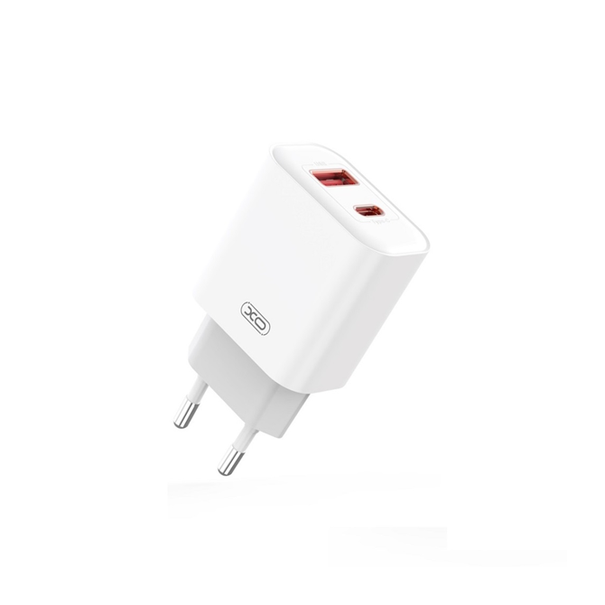 Polnilec za telefon XO CE12 1xUSB, 1xUSB-C 20W + USB-C kabel 3