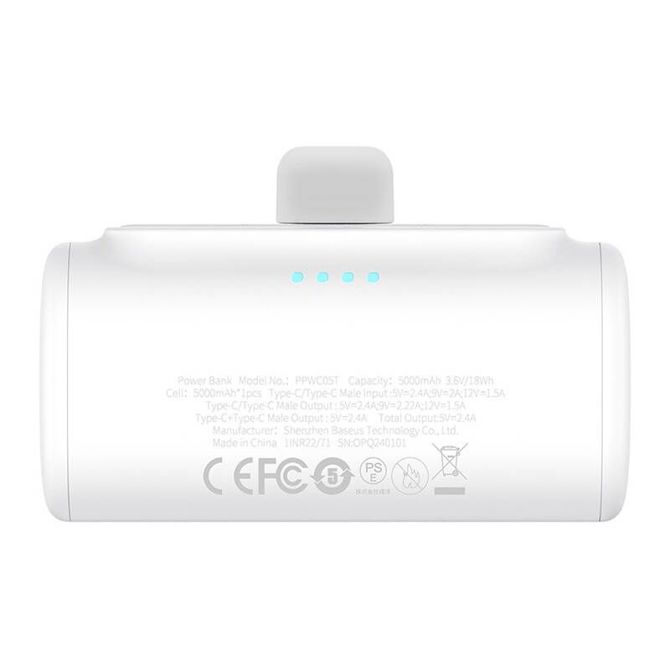 Powerbank Baseus Compact 5000mAh, 20W, USB-C (bel) 2