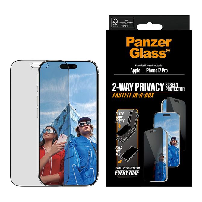 Zaščita za telefon PanzerGlass PRIVACY SCREEN PROTECTOR W. BLA, za iPhone 17 Pro 2