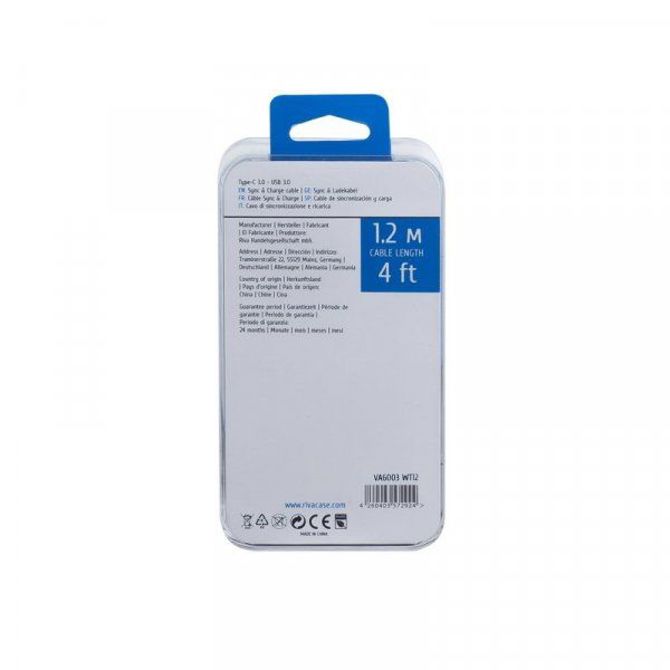 RivaCase podatkovni kabel VA6003 Type C 1,2m hitrost 3.0 fast charge and data 5