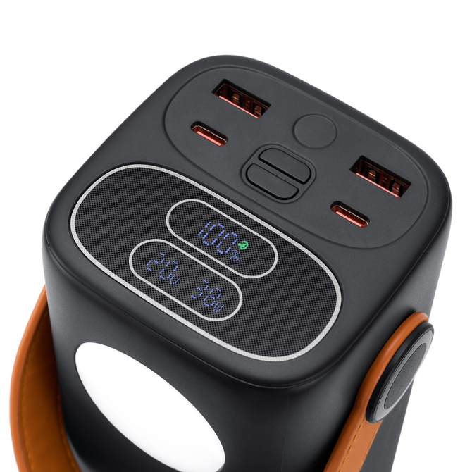 Powerbank Rivacase VA1085 Turbo, 40000 mAh (148 Wh), 65 W PD, 2x USB-C, 2x USB-A, LED svetilka, črne barve 3