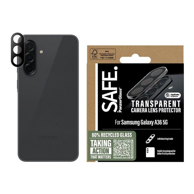 VARNO. Prozorna zaščita za objektiv kamere za Samsung Galaxy A36 5G 2
