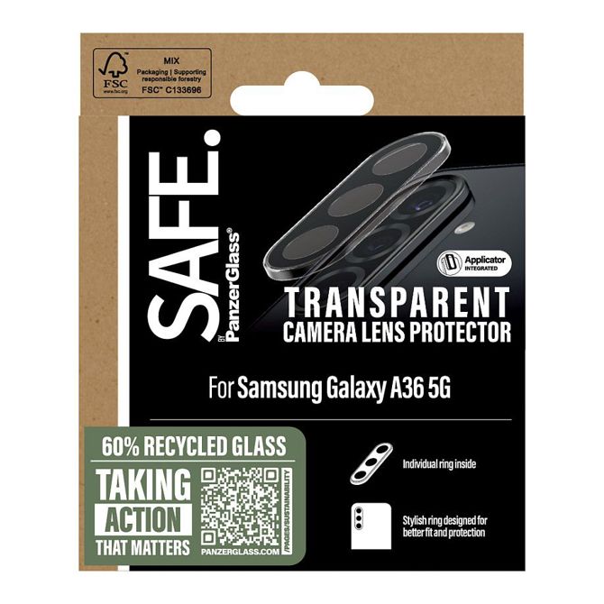 VARNO. Prozorna zaščita za objektiv kamere za Samsung Galaxy A36 5G 3