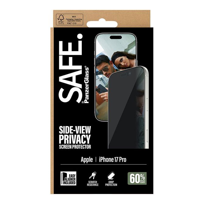 Zaščitno steklo za zaslon SAFE Privacy za iPhone 17 Pro/UWF 3