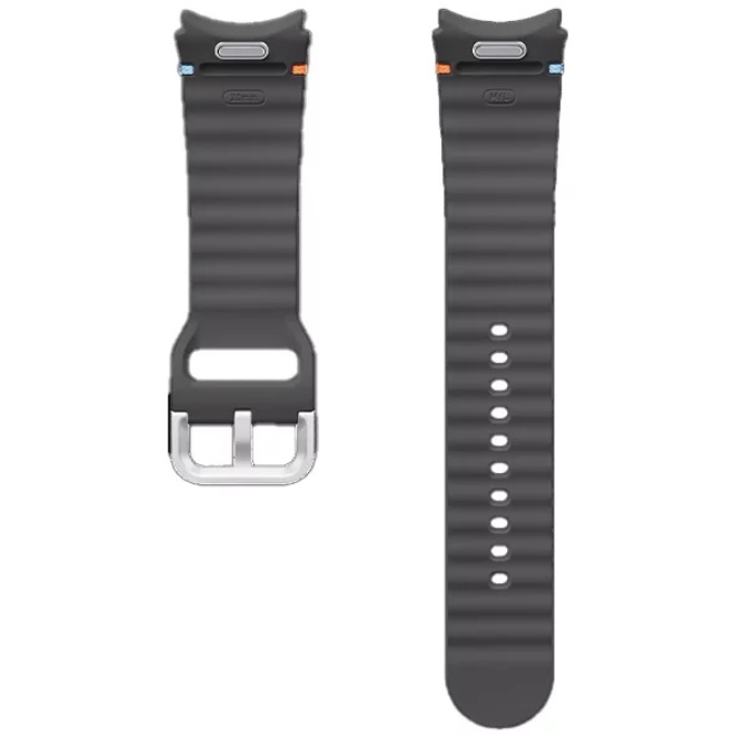 Silikonski pašček Samsung  ET-SNL31LBE za uro Samsung Watch 6 in Watch 6 Sport, Watch 4, Watch 5, size M / L - temno siv 3