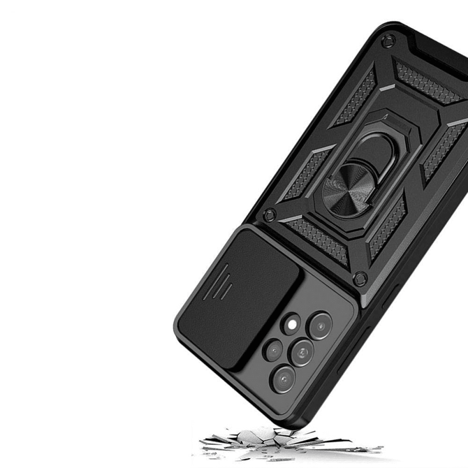 Silikonski ovitek Armor Ring z zaščito kamere za Samsung Galaxy S24 Plus 5G - črn 3