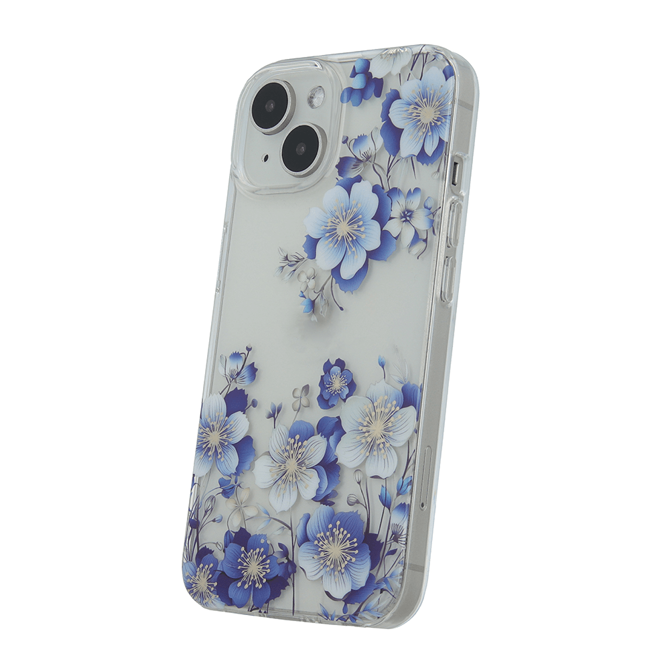 Silikonski ovitek Blooming za iPhone 15 - moder 2